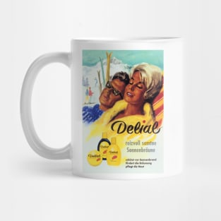 DELIAL Delightful Velvet Tan Vintage Germany Sun Tan Sun Block Lotion Advertisement Mug